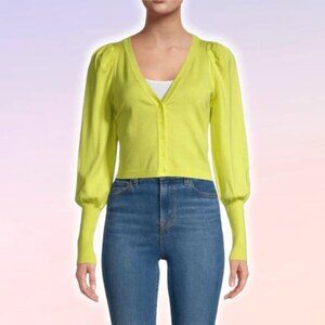 525 AMERICA Puffed-Sleeve Cropped Cardigan Sz Large